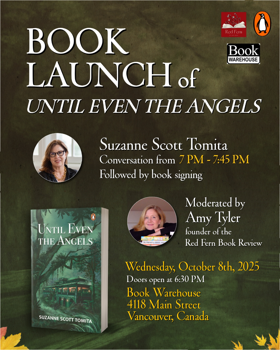 Book Launch of Until Even the Angels by Suzanne Scott Tomita