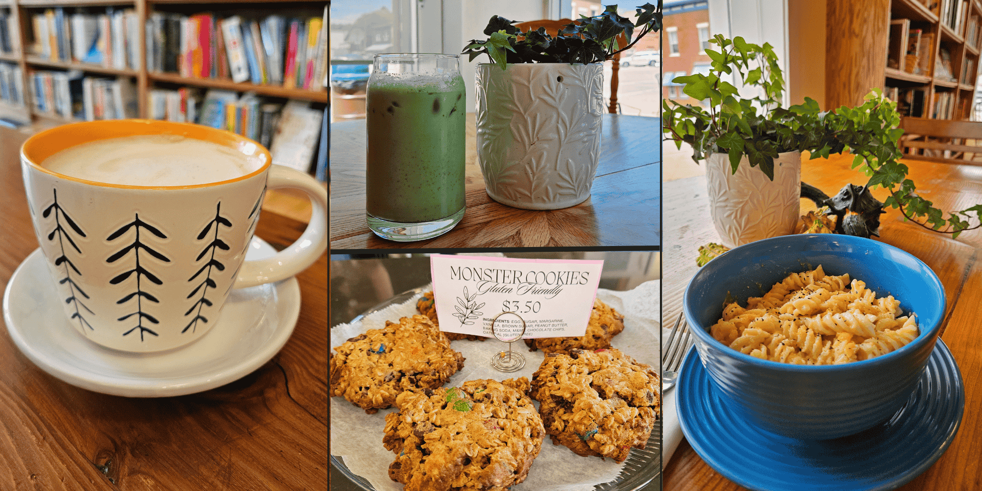 Cafe collage arcadia book store in spring green