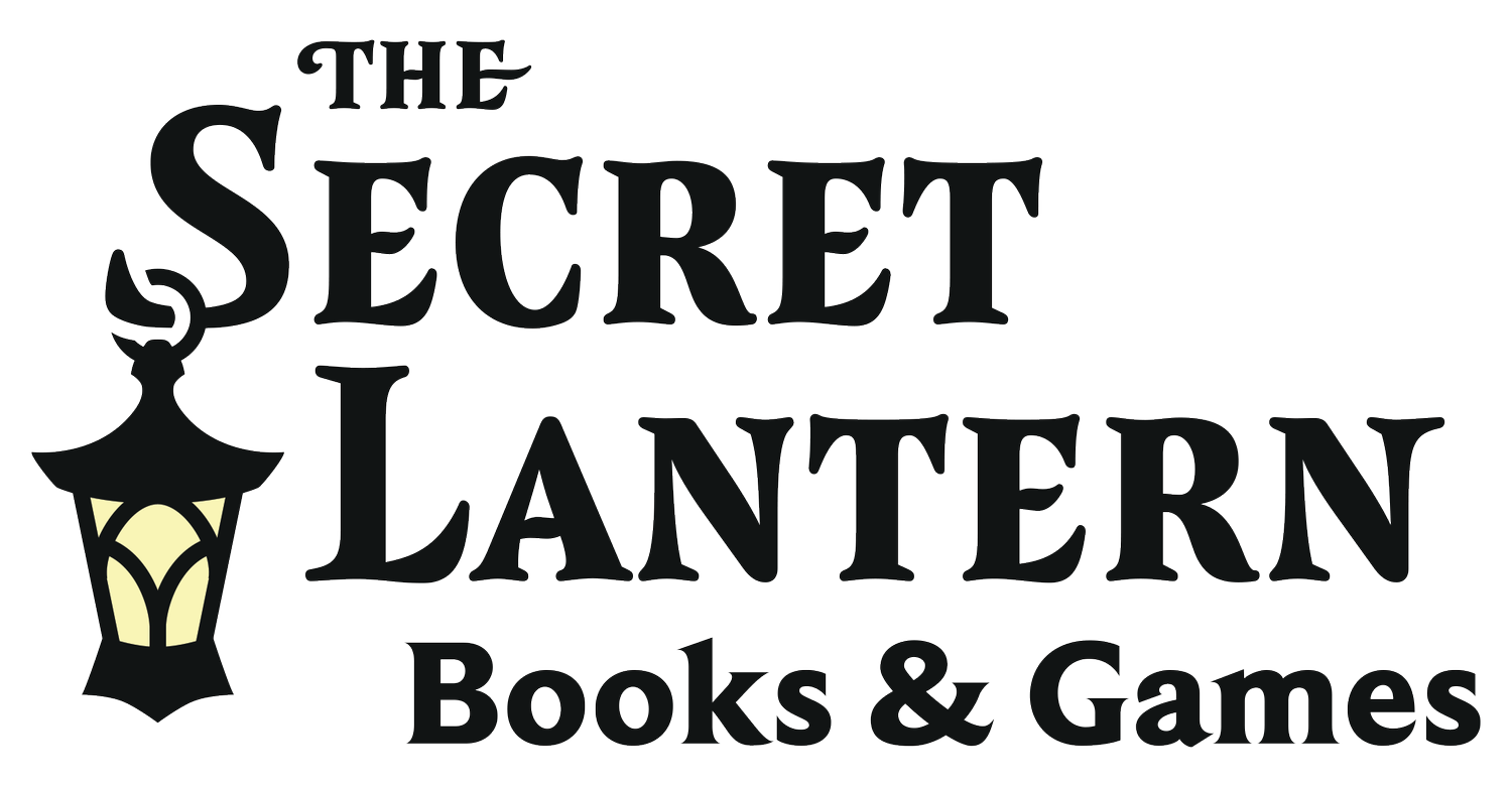 The Secret Lantern Books & Games logo - Afro-Latina woman-owned indie bookstore and game shop in Cedar Park, Texas