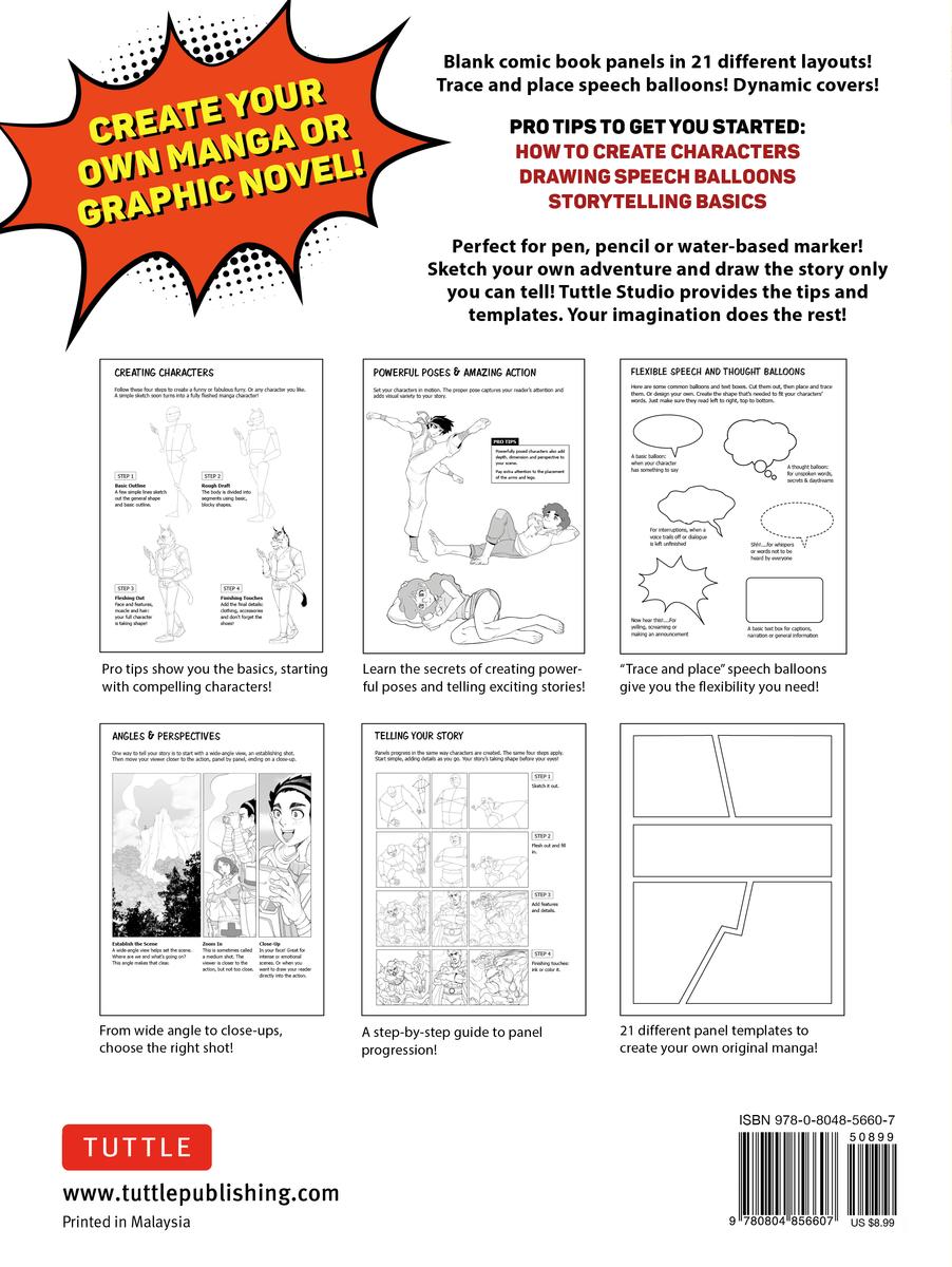 Manga Blank Drawing Templates: Ten Different Template Layouts