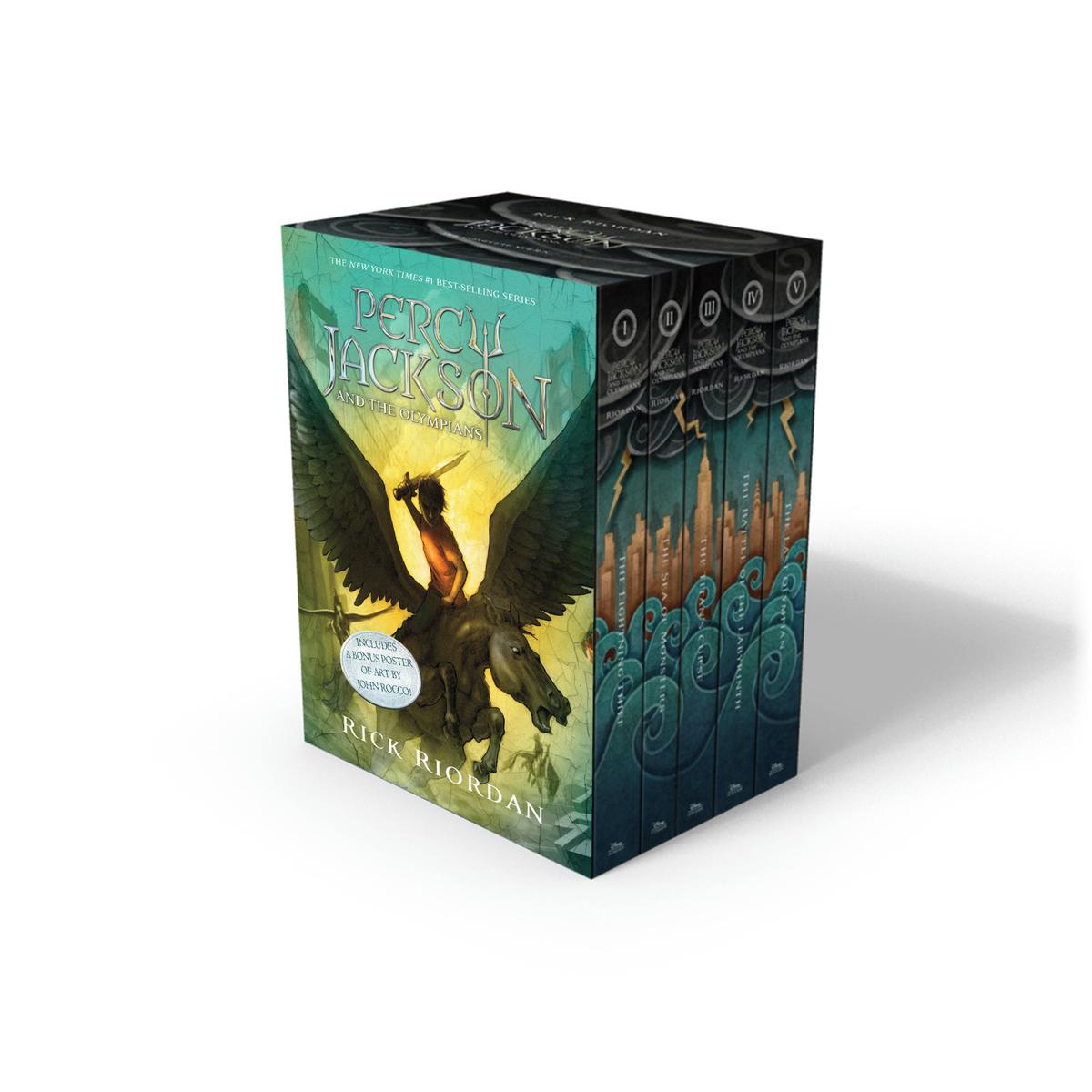 Percy Jackson and the Olympians 5 Book Paperback Boxed Set (w/poster) - 