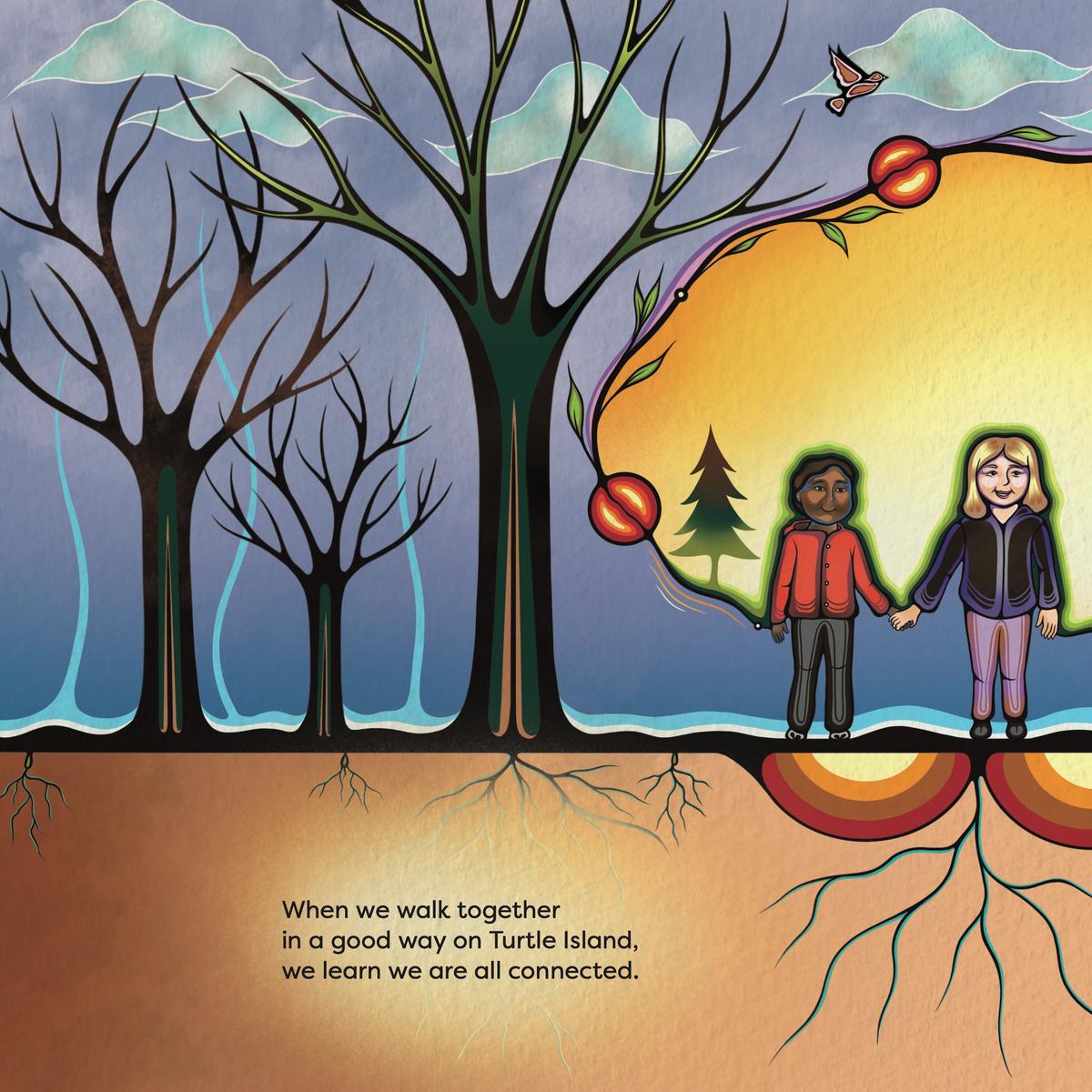 Zane Saundersアボリジニの画家　walking together Walking Together by Elder Dr Albert D Marshall, Louise Zimanyi