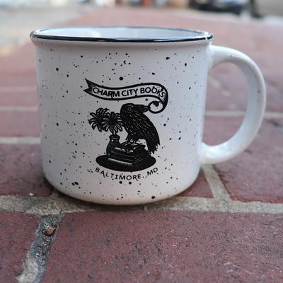 Charm City Books - Mug - White by Charm City Books, microwave and  dishwasher safe 13 oz ceramic campfire mug | Charm City Books