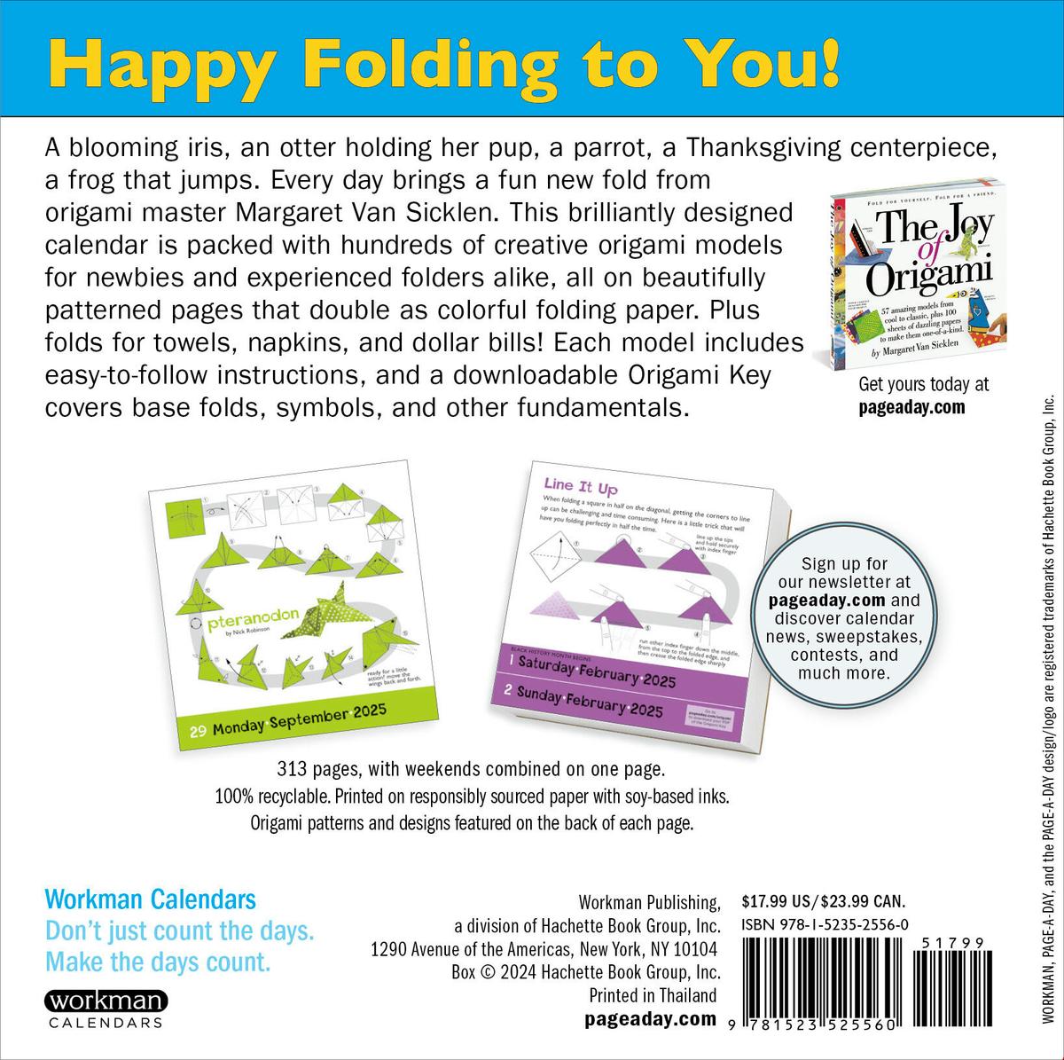 Origami Page-A-Day® Calendar 2025 by Margaret Van Sicklen