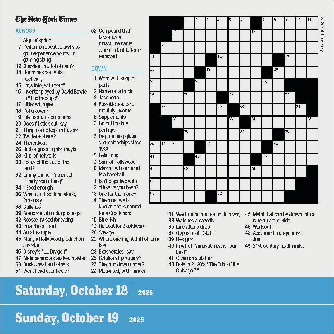 2025 The New York Times Crossword Page-A-Day Calendar by New York Times  The, Calendars Workman, Will Shortz | Content Bookstore