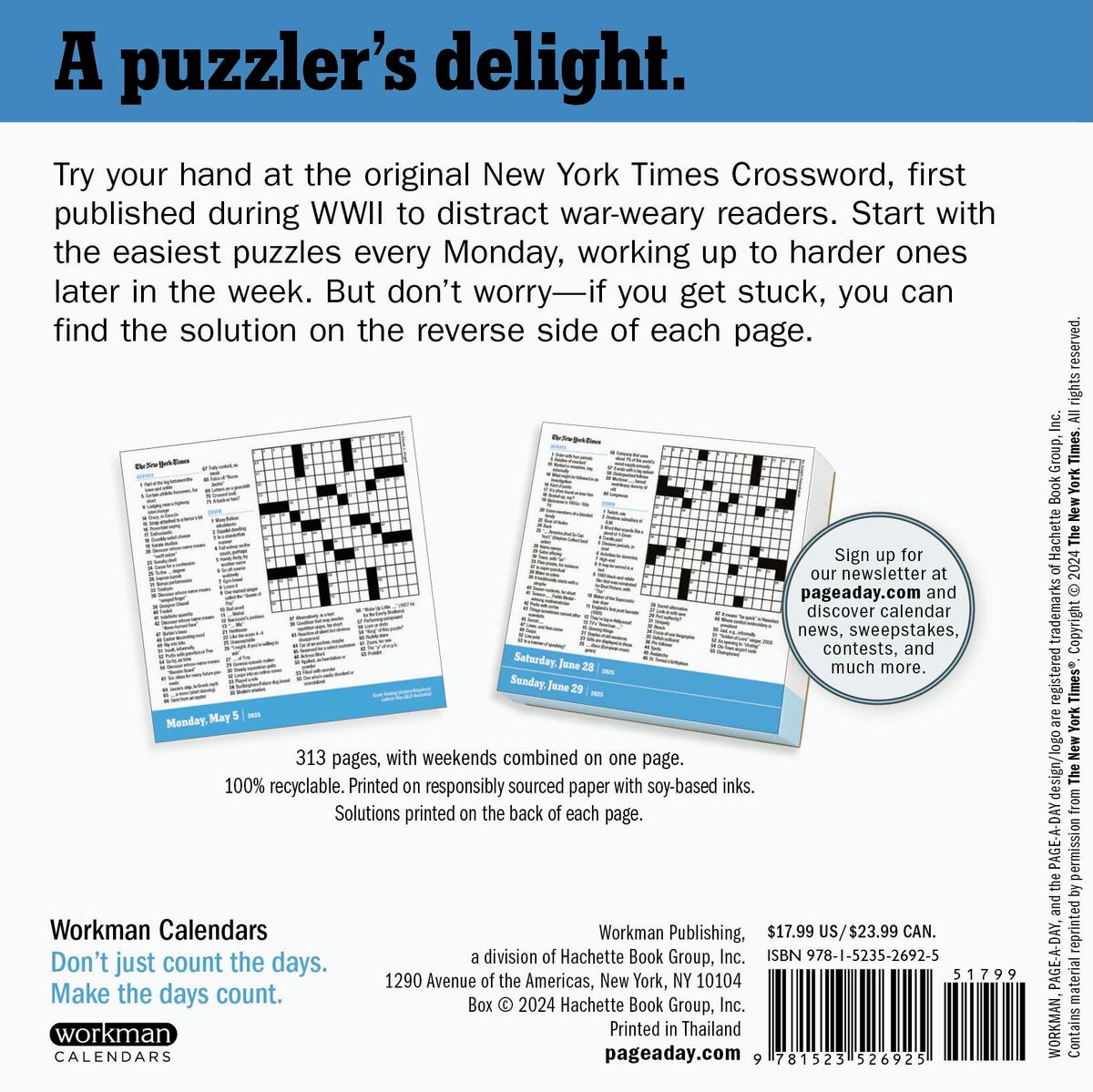 Furby House Books 2025 The New York Times Crossword Page A Day Calendar
