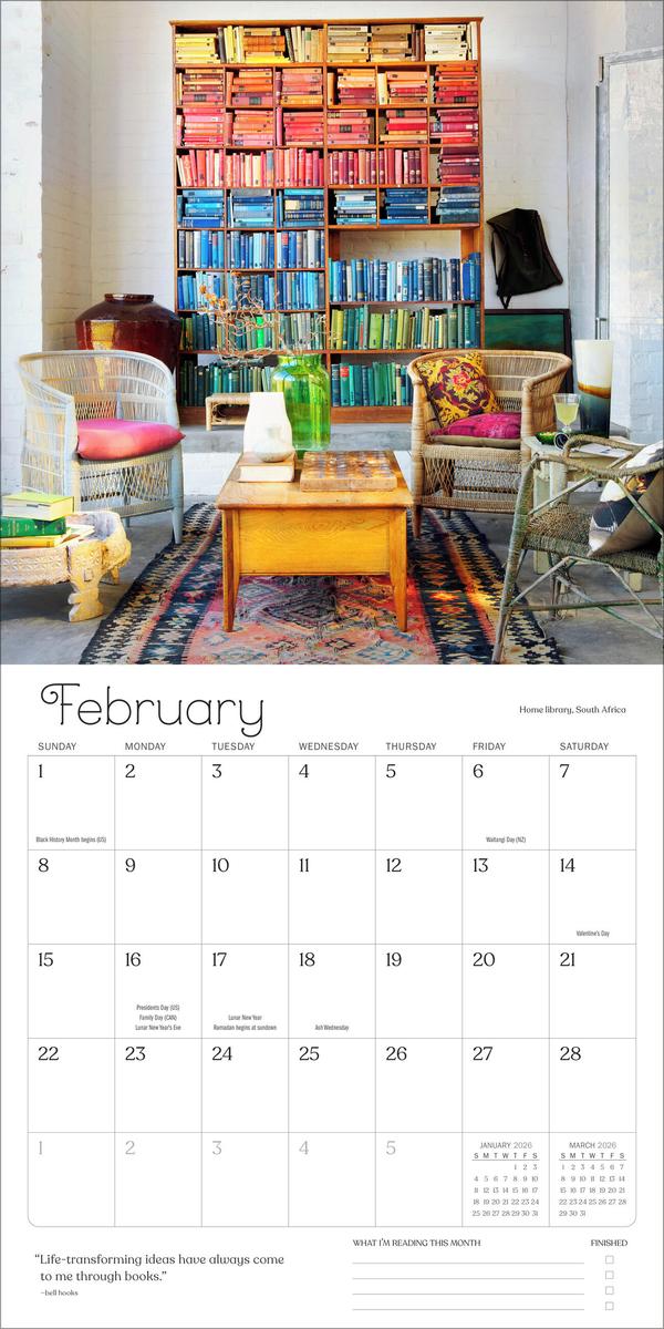 2026 A Calendar for Book Lovers Wall Calendar by Calendars Workman