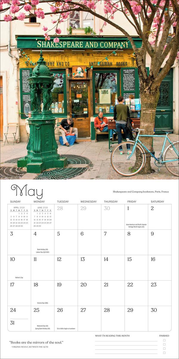 2026 A Calendar for Book Lovers Wall Calendar by Calendars Workman
