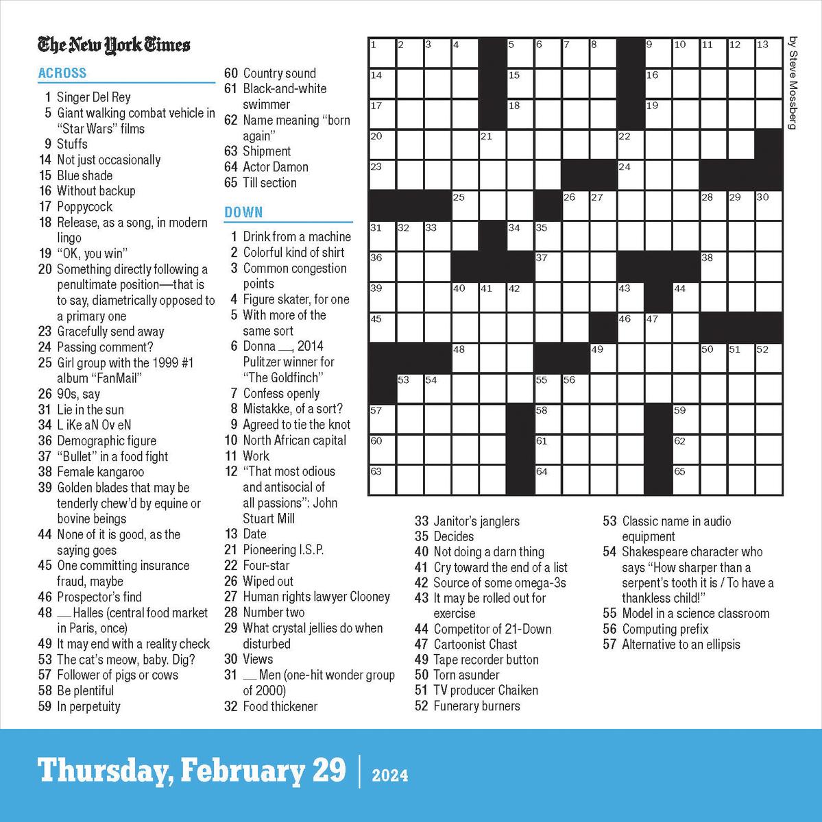  Answers to the New York Times Crossword