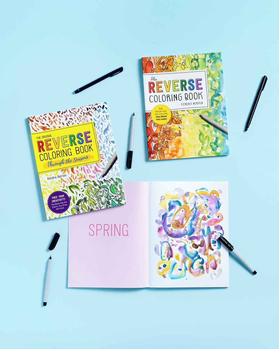Reverse Coloring Book Through the Seasons