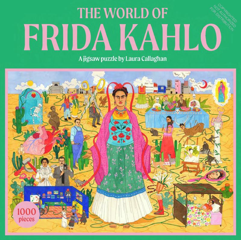 Puzzle Da 1000 Pezzi Per Adulti, Frida Kahlo Pink, Flame Tree, Formato 73,5x51 Cm, Con Poster A4, Ufficialmente Licenziato