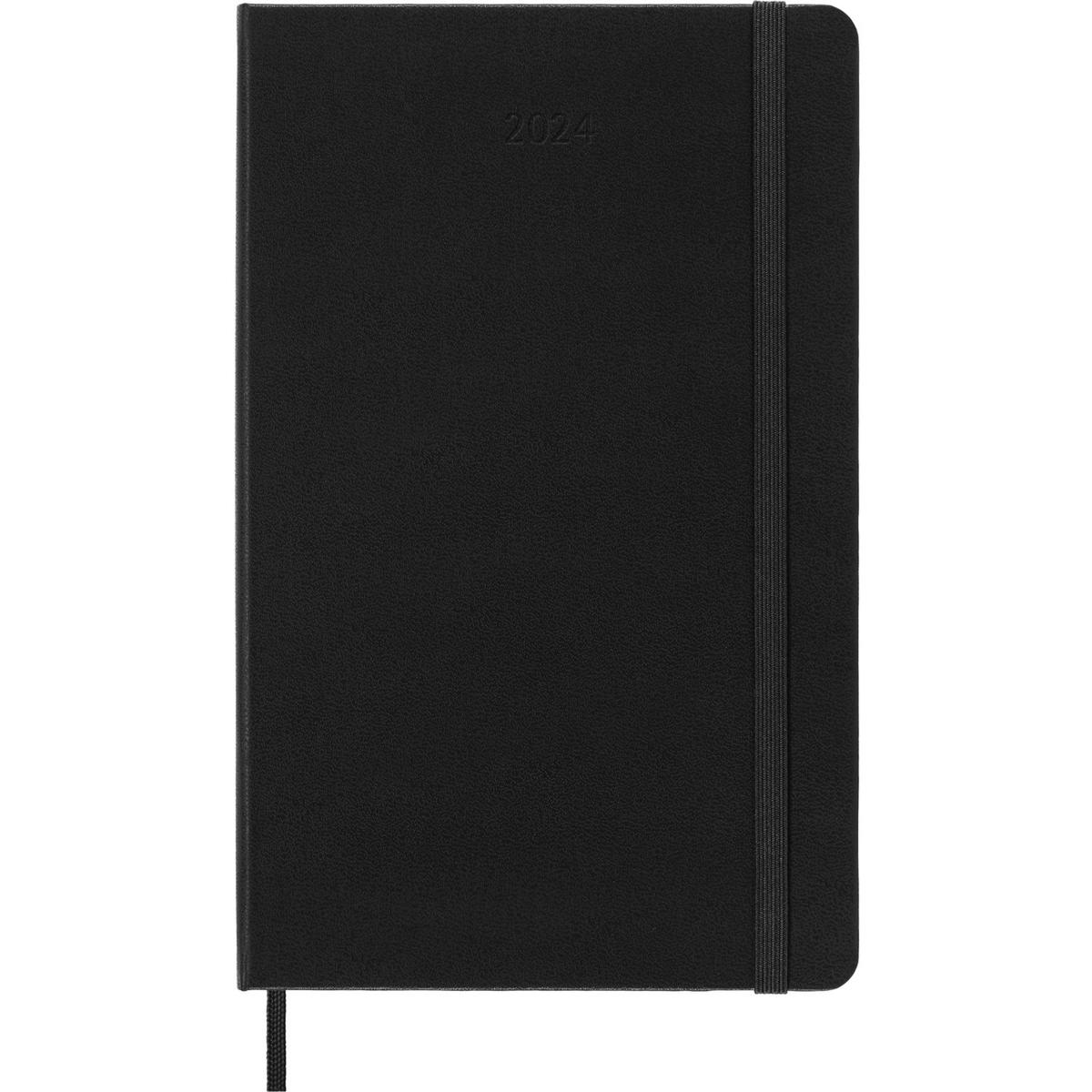 Books Are Magic [Smith St]  2024 Moleskine Daily Planner, 12M, Large,  Black, Hard Cover (5 x 8.25)
