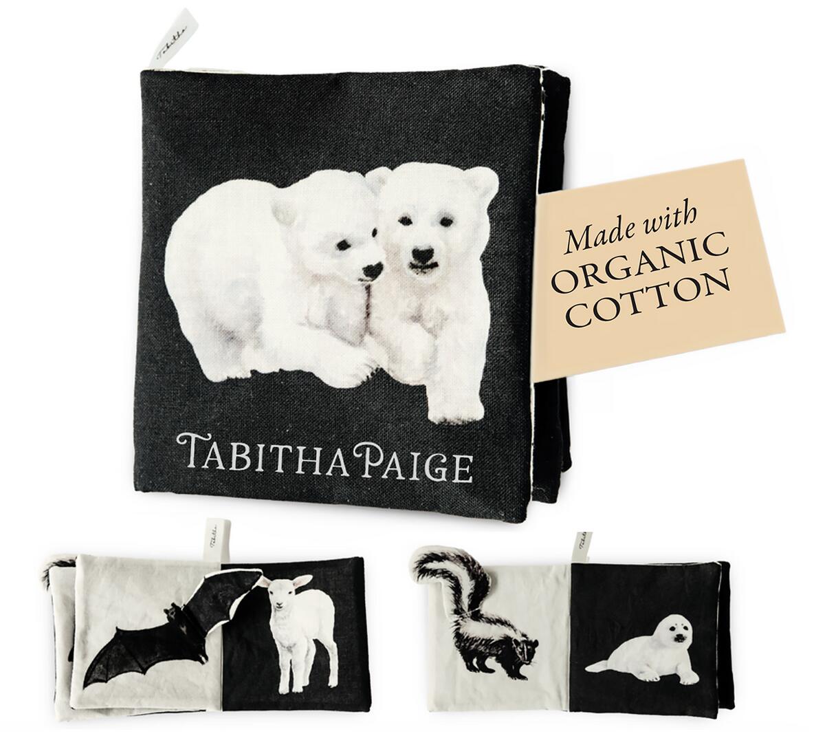 Crinkle Book Made with ORGANIC Cotton: High-Contrast Art for Sensory Play and On-the-Go Fun