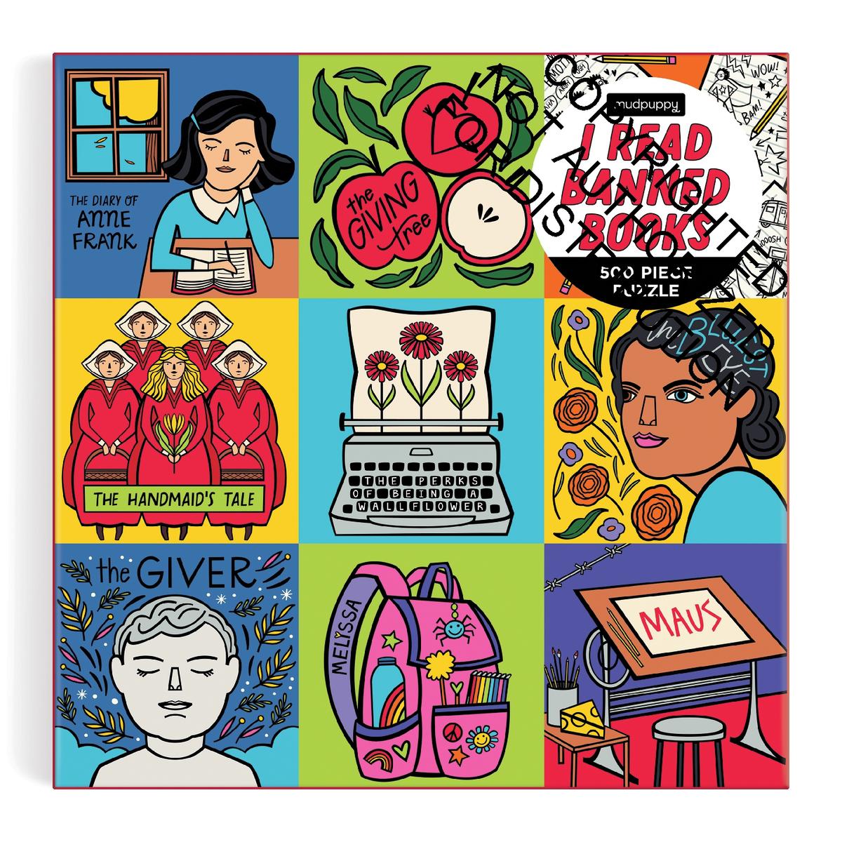 I Read Banned Books 500 Piece Family Puzzle by Mudpuppy, Laura