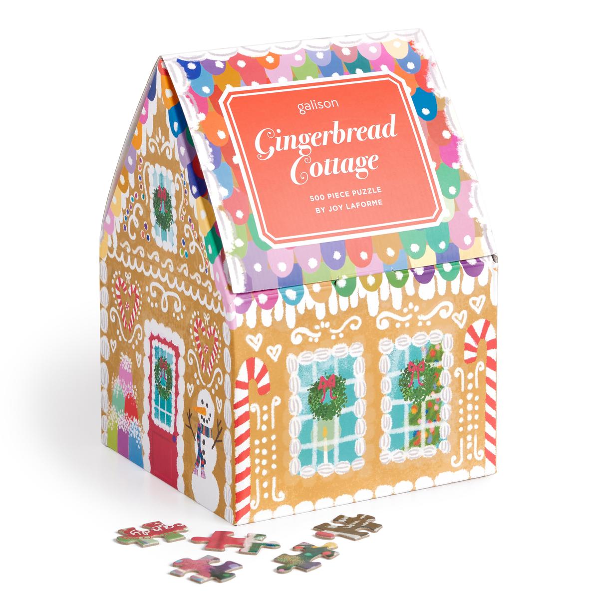 Joy Laforme Gingerbread Cottage 500 Piece Puzzle In A House by