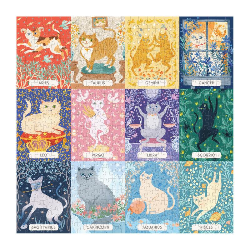 Cat Zodiac 500 Piece Puzzle by Galison, Vikki Chu, Maeva Considine