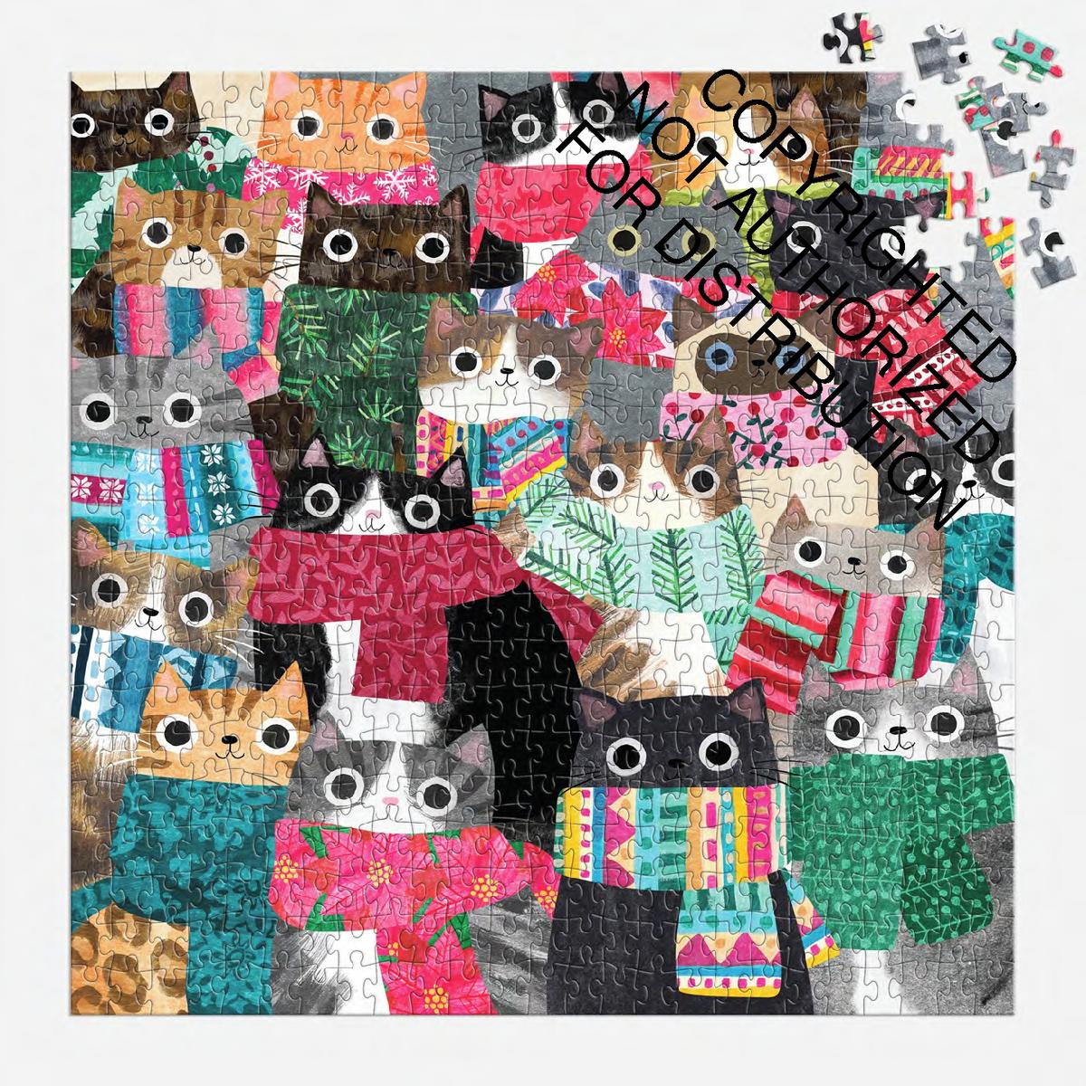 Wintry Cats 500 Piece Puzzle by Galison, Angela Rozelaar, 500