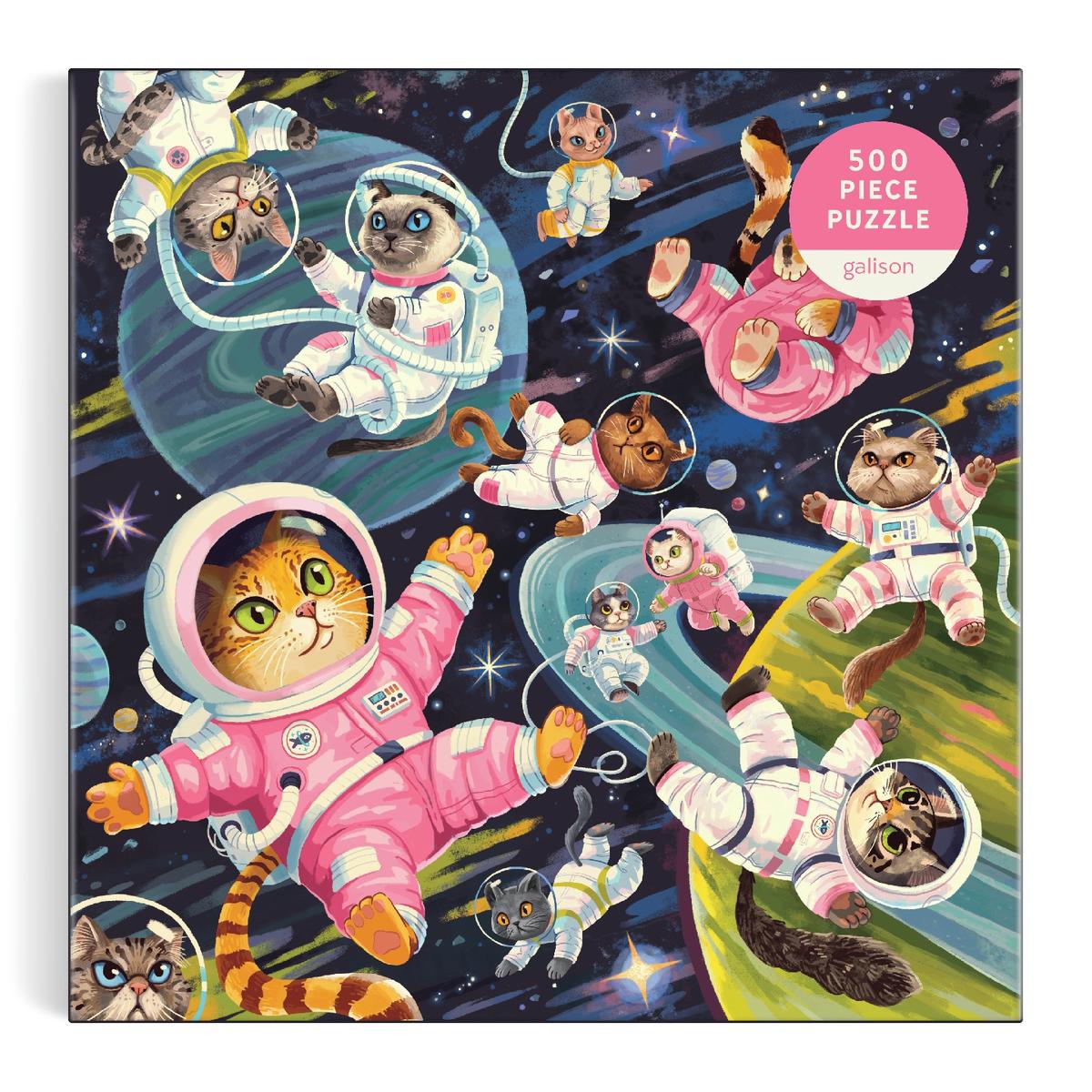 A Space Meowdyssey 500 Piece Puzzle by Galison, Lucia Baertl | Kramers