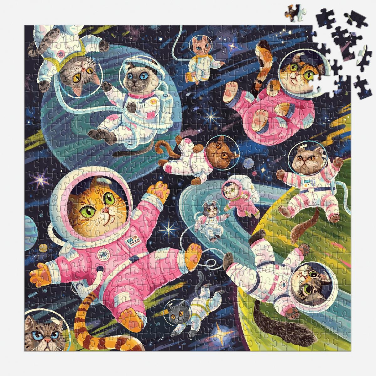 A Space Meowdyssey 500 Piece Puzzle by Galison, Lucia Baertl | Kramers