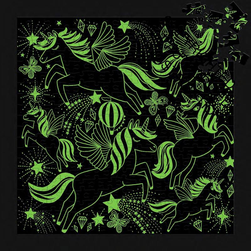 Unicorns Illuminated 300 Piece Glow in the Dark Family Puzzle by