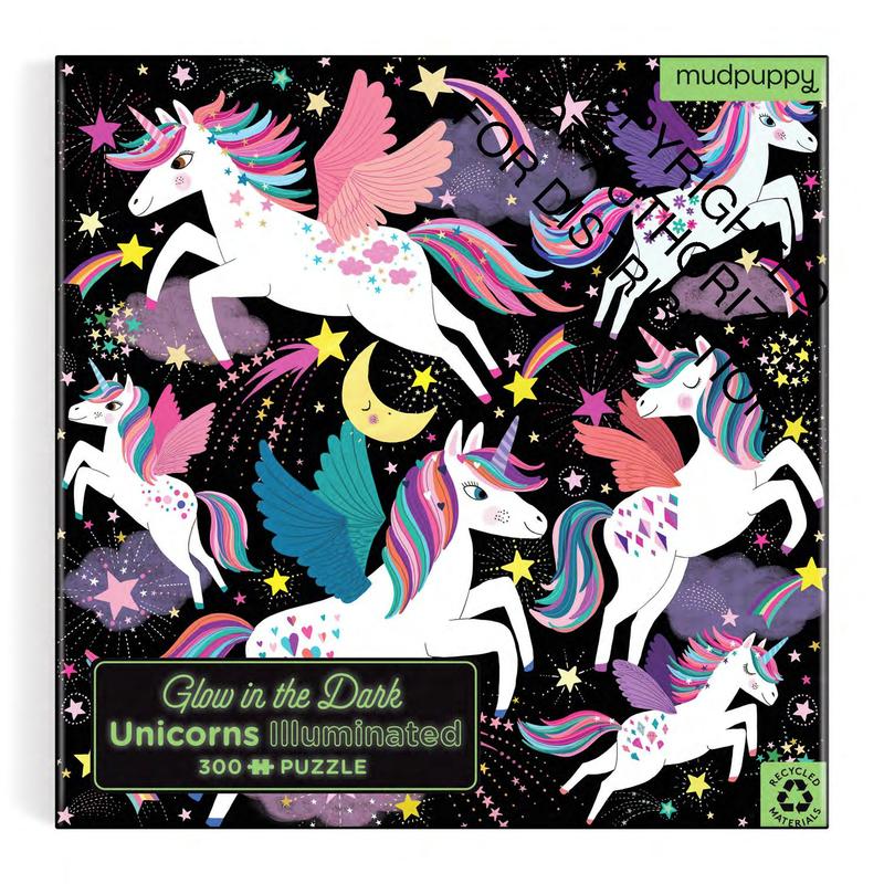 Unicorns Illuminated 300 Piece Glow in the Dark Family Puzzle by