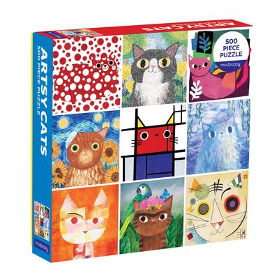 Artsy Cats 500PC Family Puzzle by Angie Rozelaar, 500 Piece Puzzle