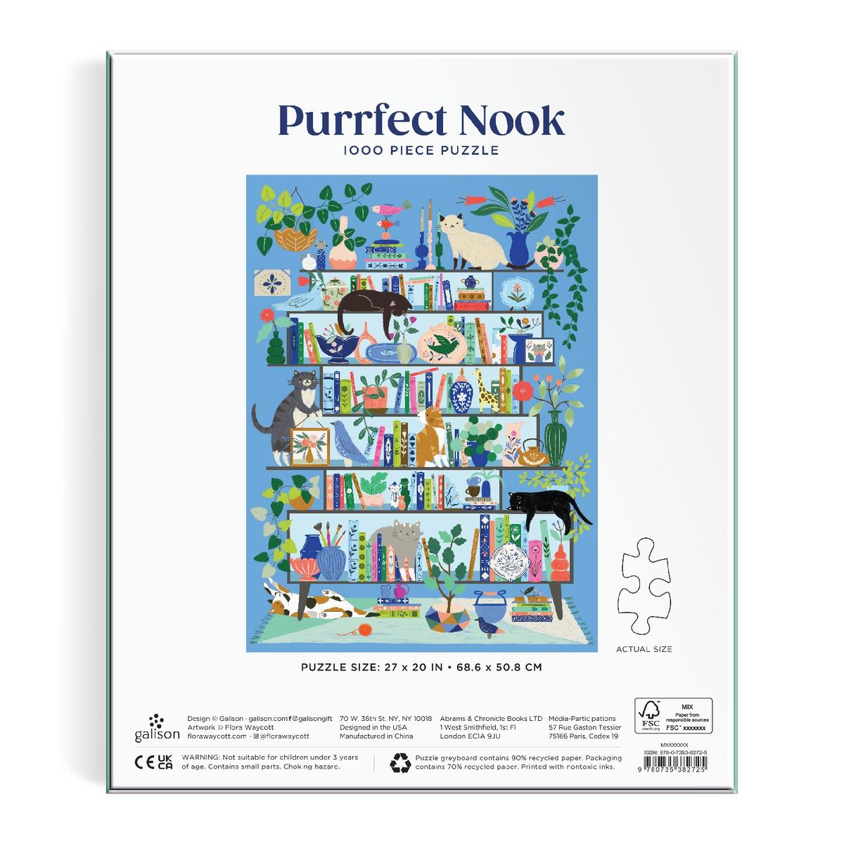 Purrfect Nook 1000 Piece Puzzle by Galison, Flora Waycott, 1000