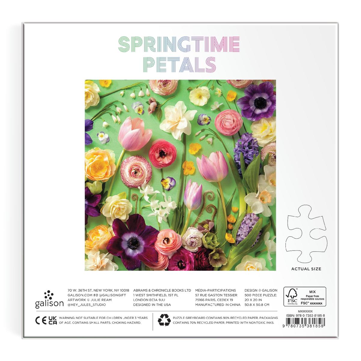 Springtime Petals 500 Piece Puzzle by Galison, Julie Seabrook Ream