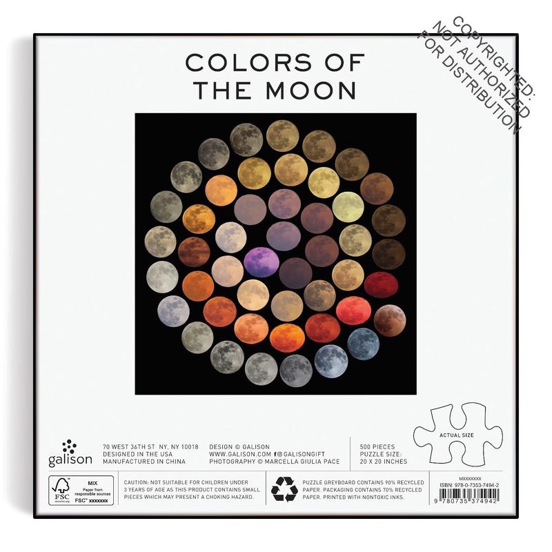 Colors of the Moon 500 Piece Puzzle by Galison, Marcella Giulia
