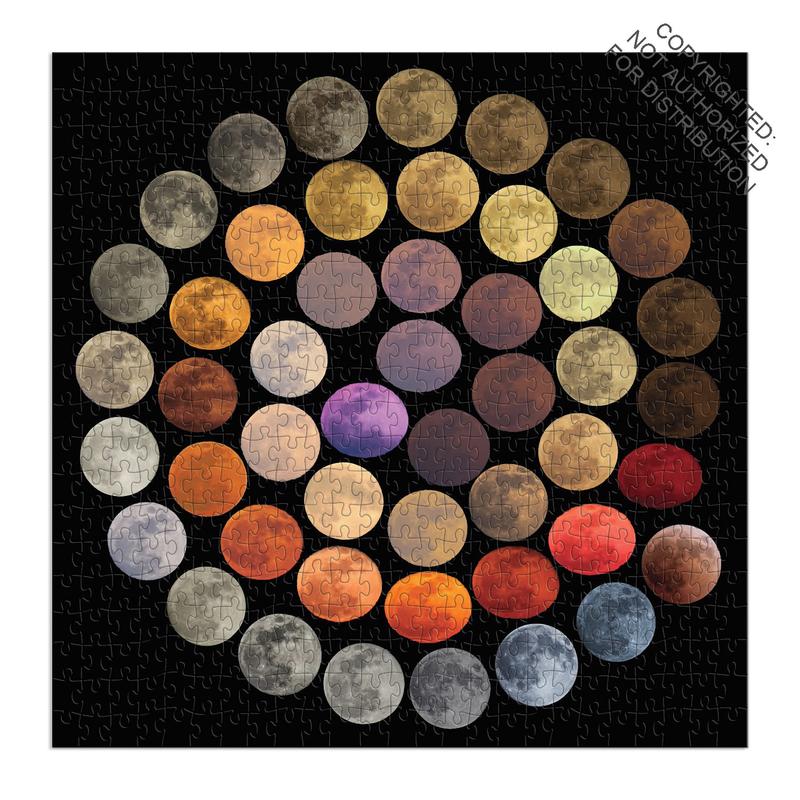 Colors of the Moon 500 Piece Puzzle by Galison, Marcella Giulia