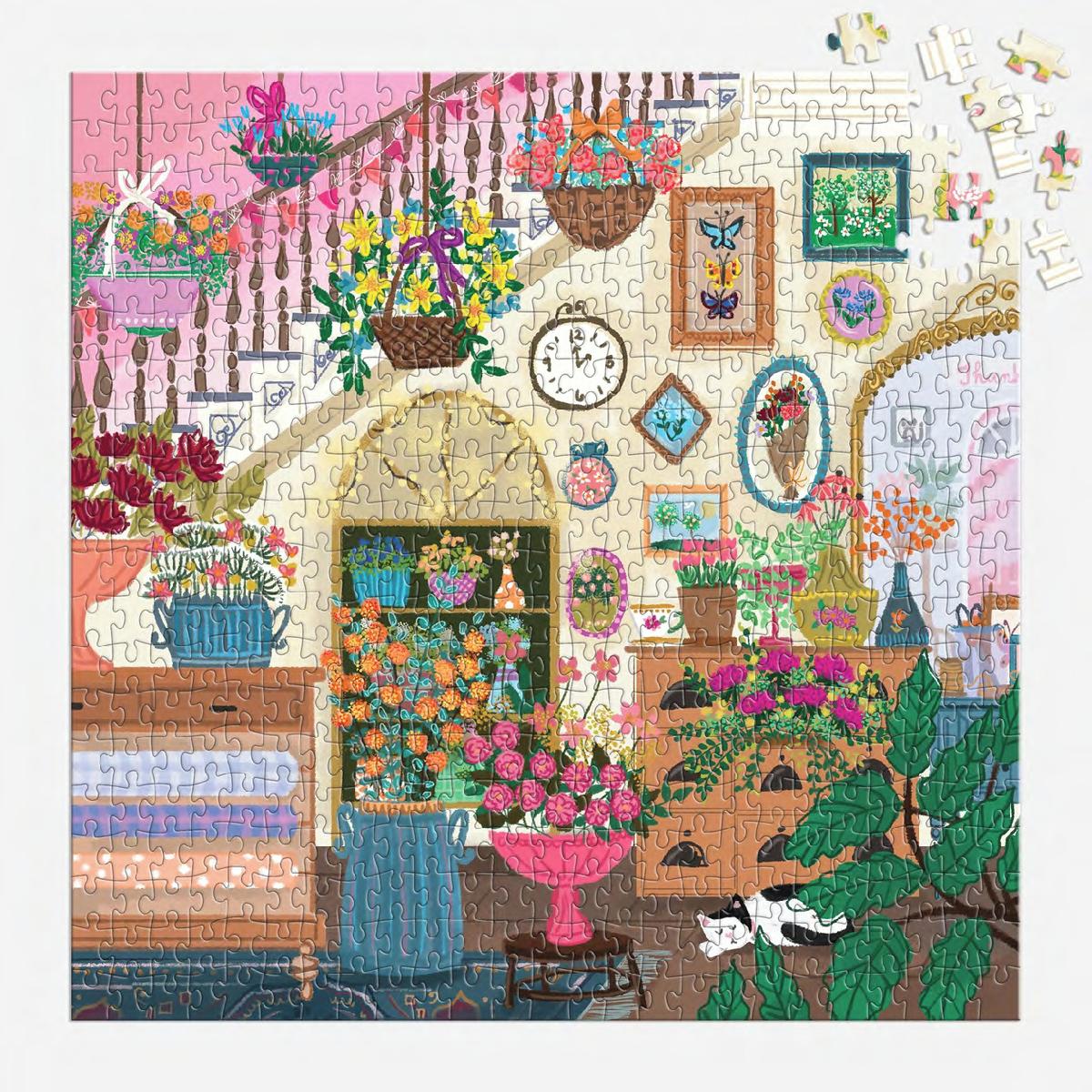 Joy Laforme Flower Shop 500 Piece House Puzzle by Galison, Joy