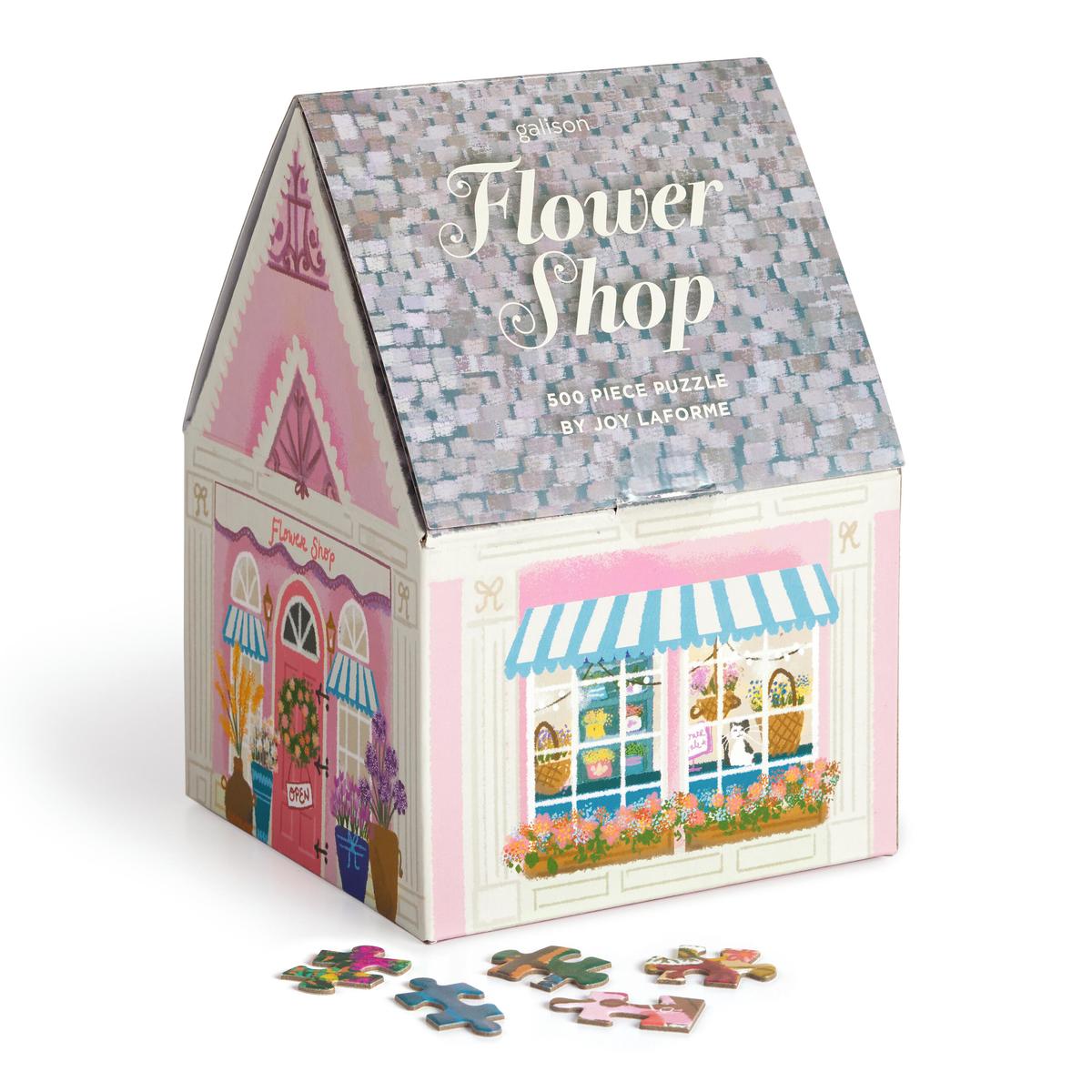 Joy Laforme Flower Shop 500 Piece House Puzzle by Galison, Joy