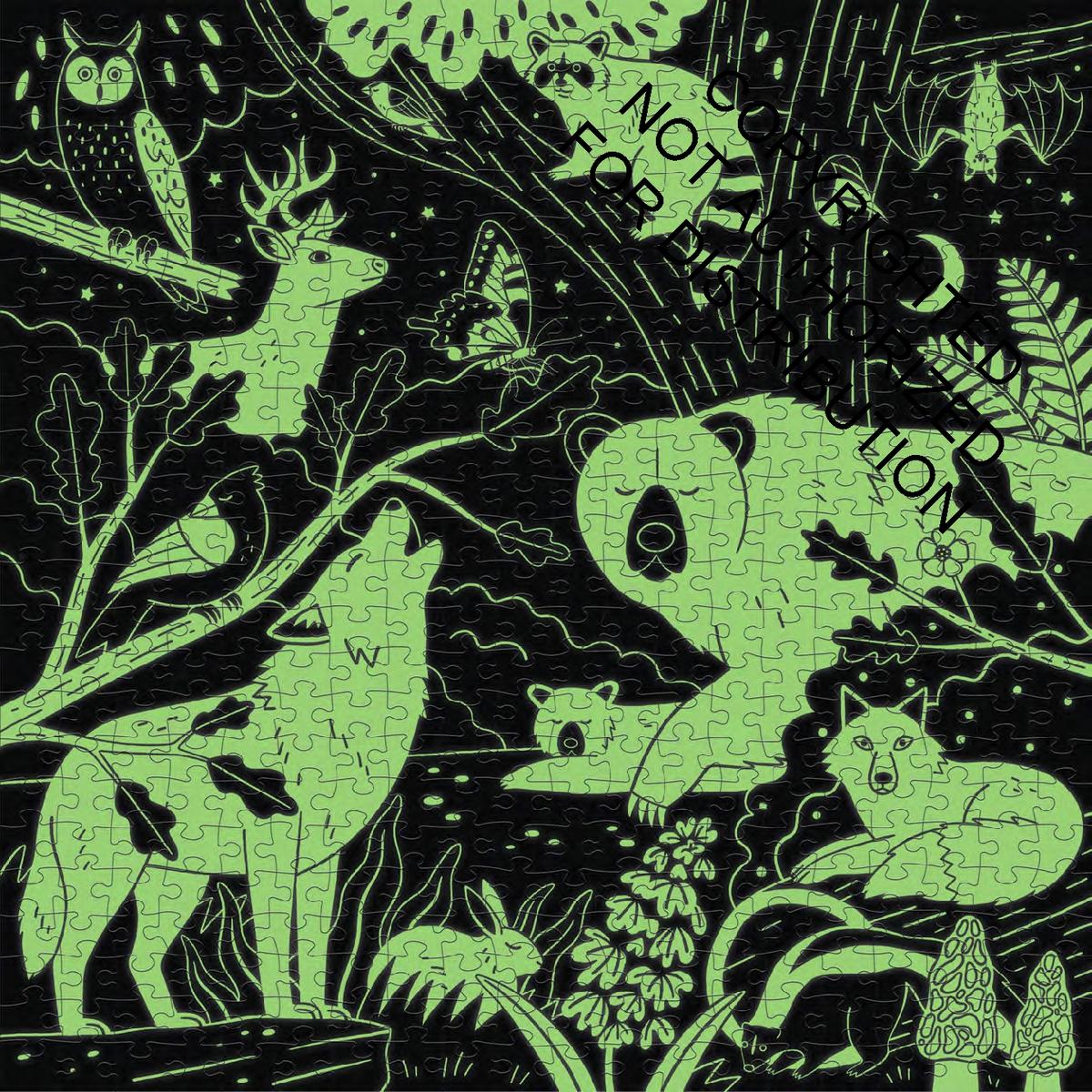 置物 glowing forest Forest Illuminated 500 Piece Glow in the Dark Puzzle by Mudpuppy