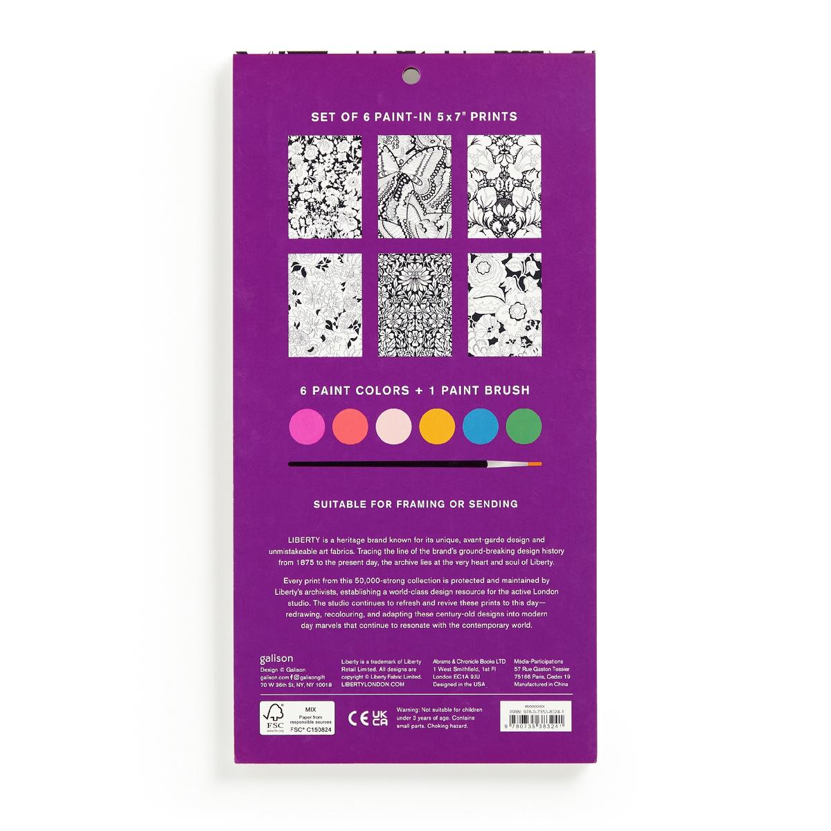 Liberty Paint-In Print Set by Galison, Liberty Liberty London