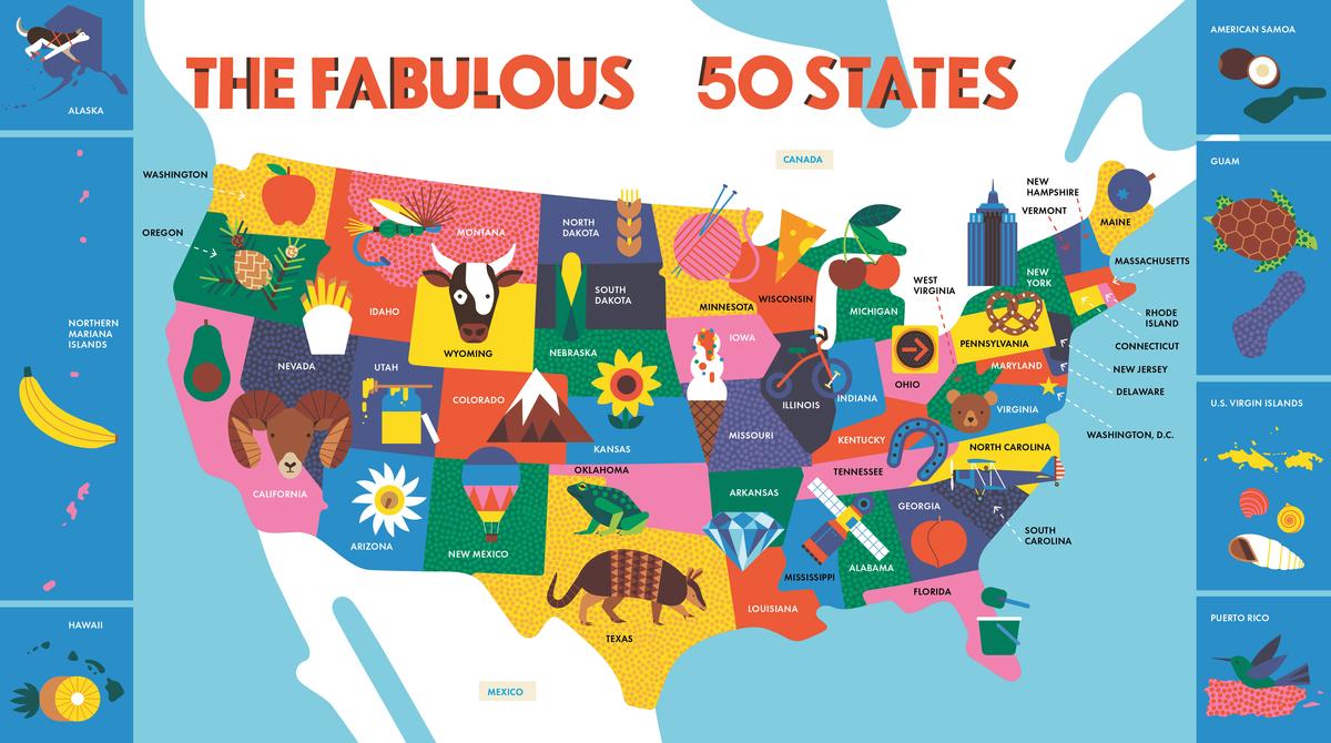 The 50 States in 50 Words by Heather Alexander, Sol Linero