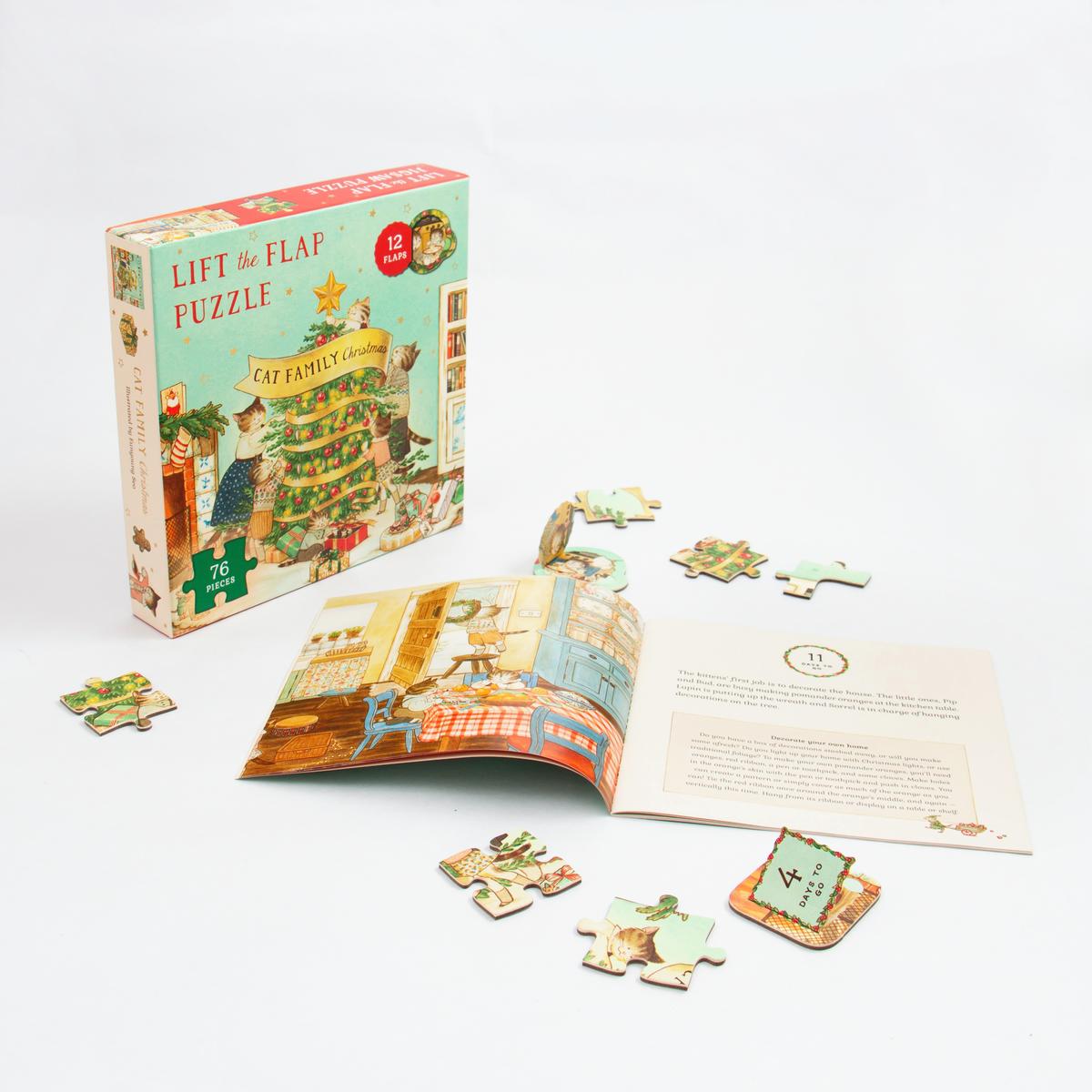 Cat Family Christmas Lift-the-Flap Puzzle by Lucy Brownridge