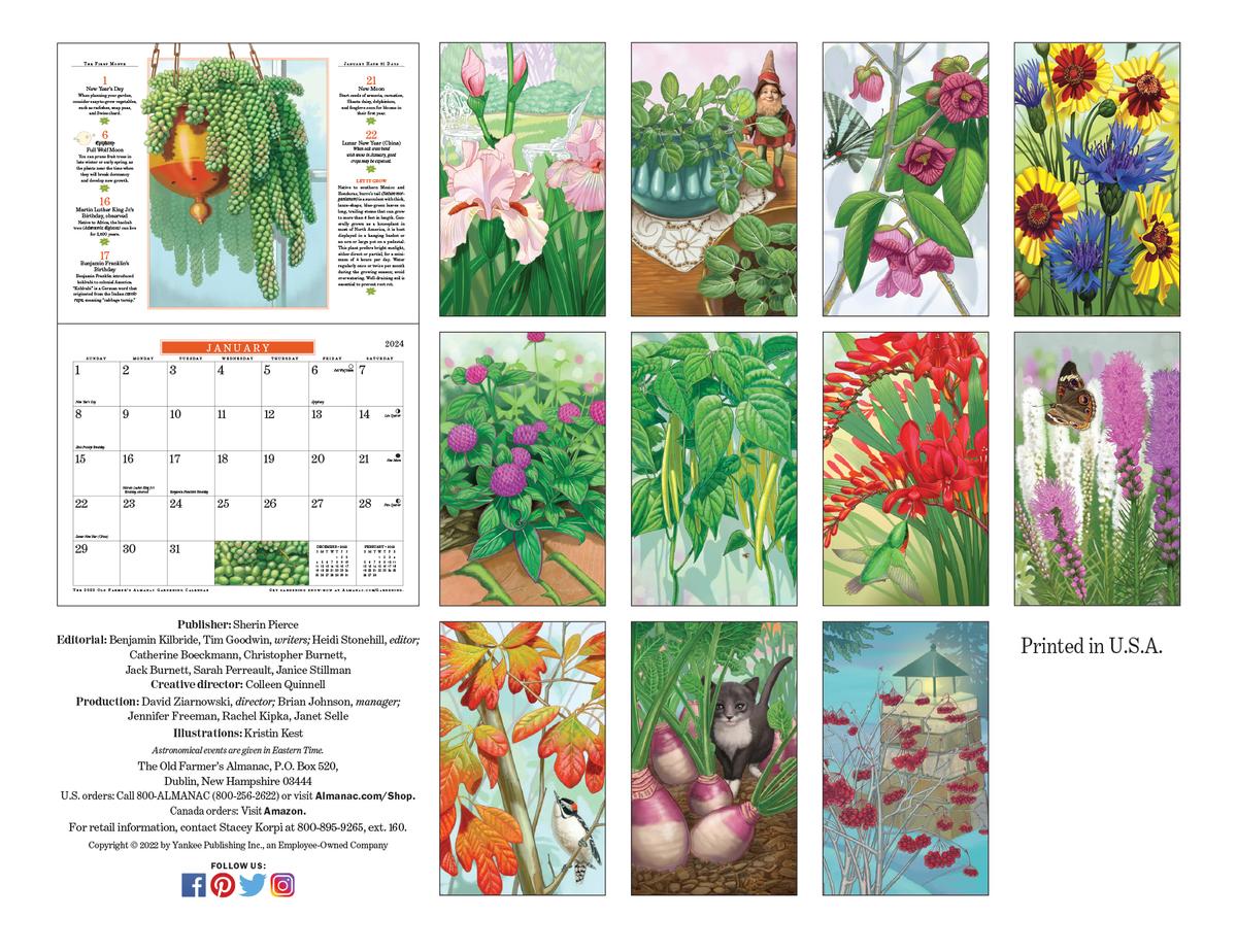 Mosaic Books  The 2024 Old Farmer's Almanac Gardening Calendar