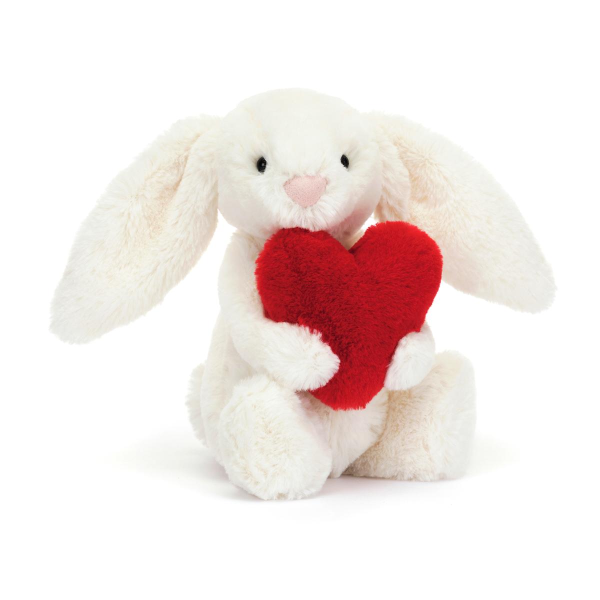 Bashful Red Heart Bunny Little by Jellycat | Toad Hall Toys Inc.