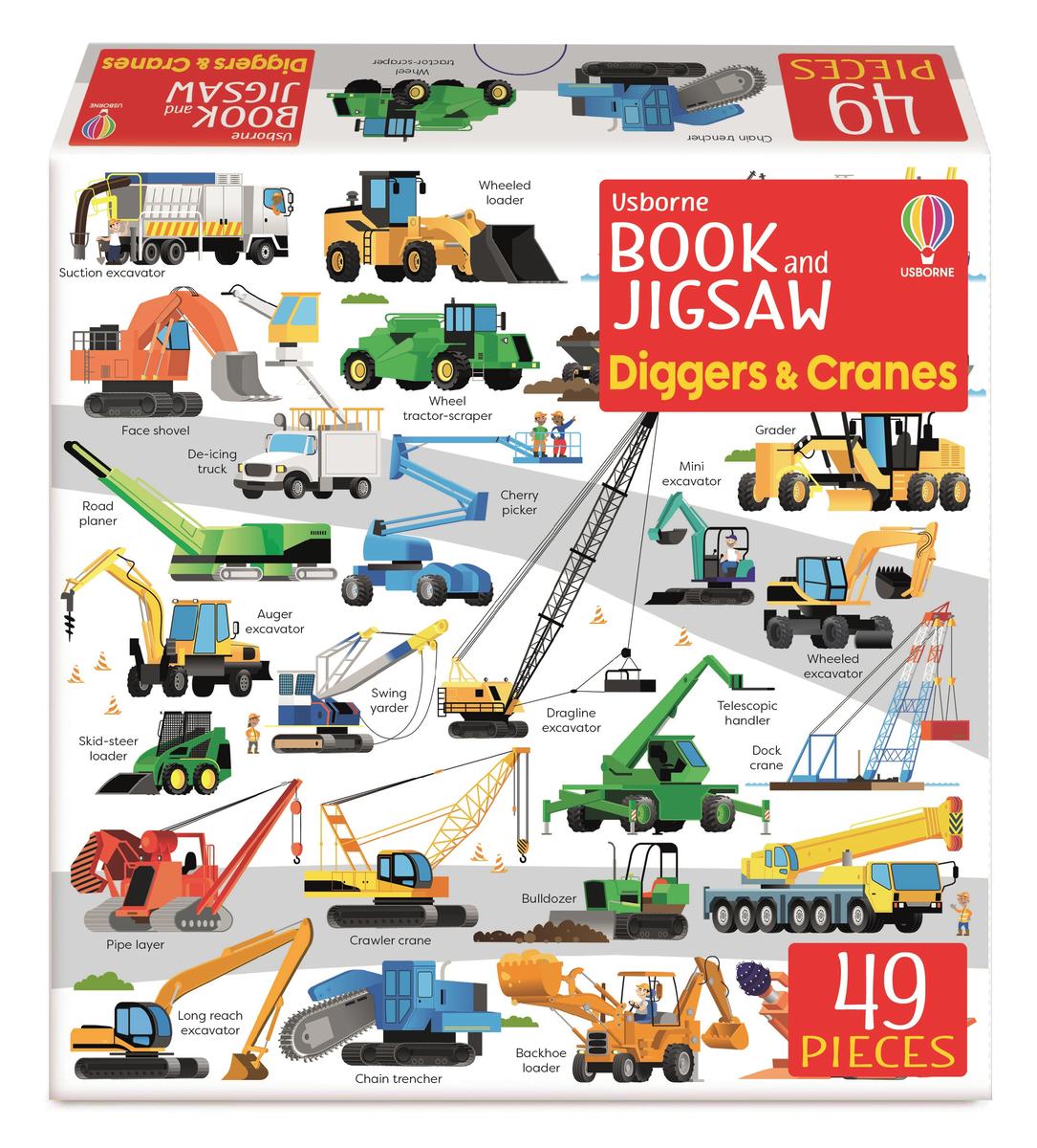 Usborne Book and Jigsaw - Diggers and Cranes