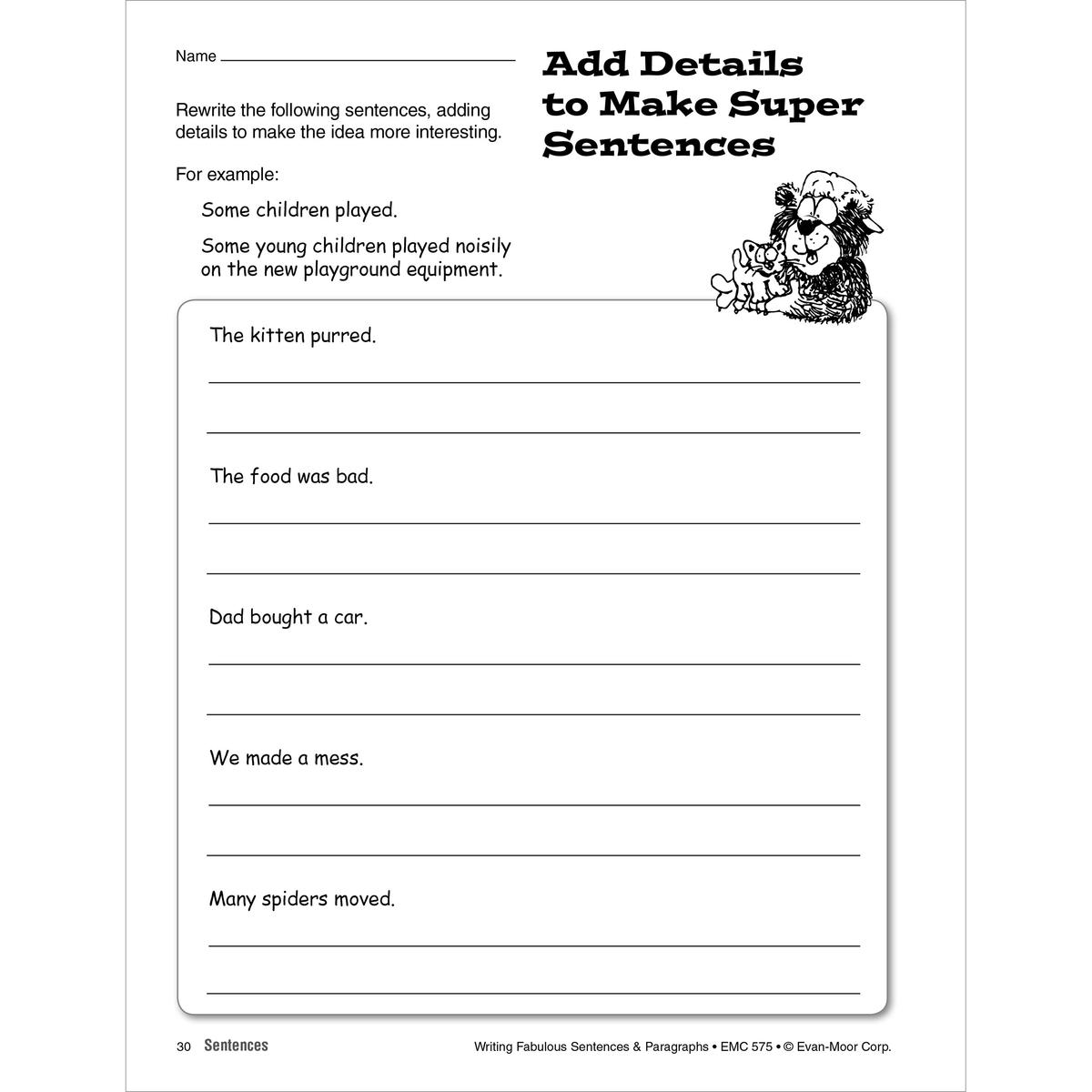 Writing Fabulous Sentences & Paragraphs, Grades 4-6 by Evan-Moor ...