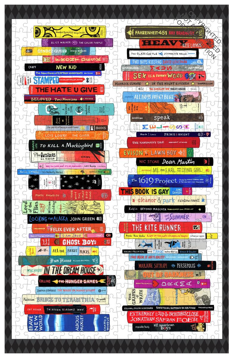 Bibliophile Banned Books 500-Piece Puzzle by Jane Mount, 500 Piece