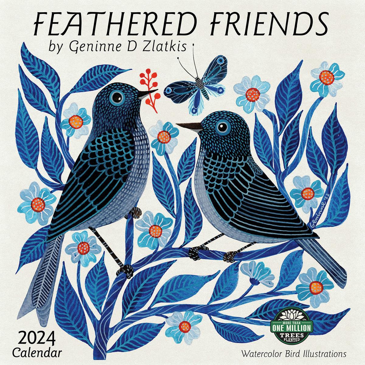 2024 Feathered Friends Wall Calendar by Geninne D Zlatkis, Amber