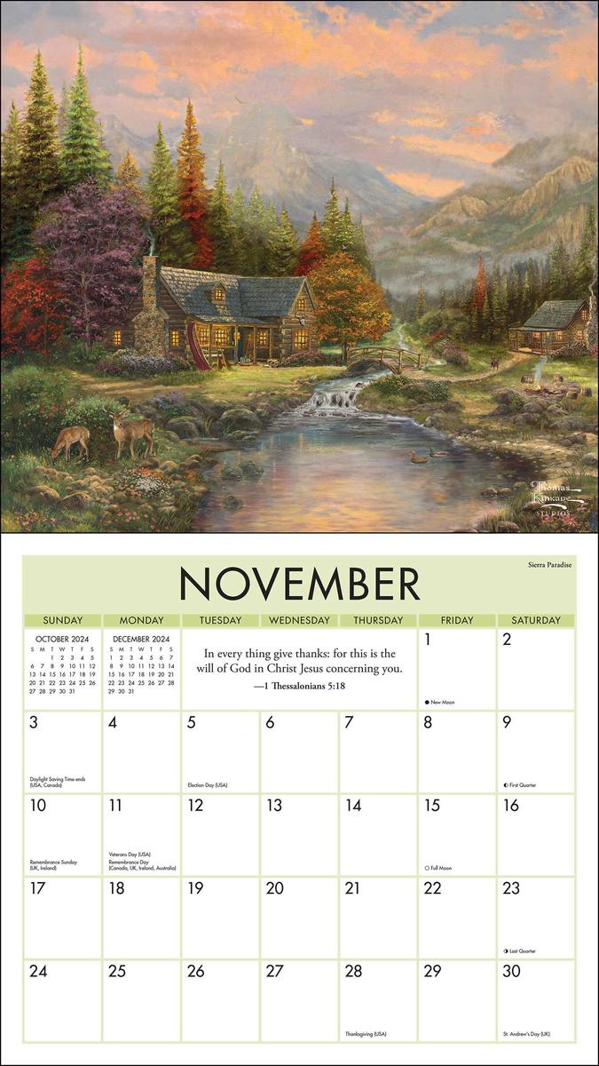 Heritage Christian Book Store | 2024 Thomas Kinkade Studios Deluxe Wall  Calendar with Scripture