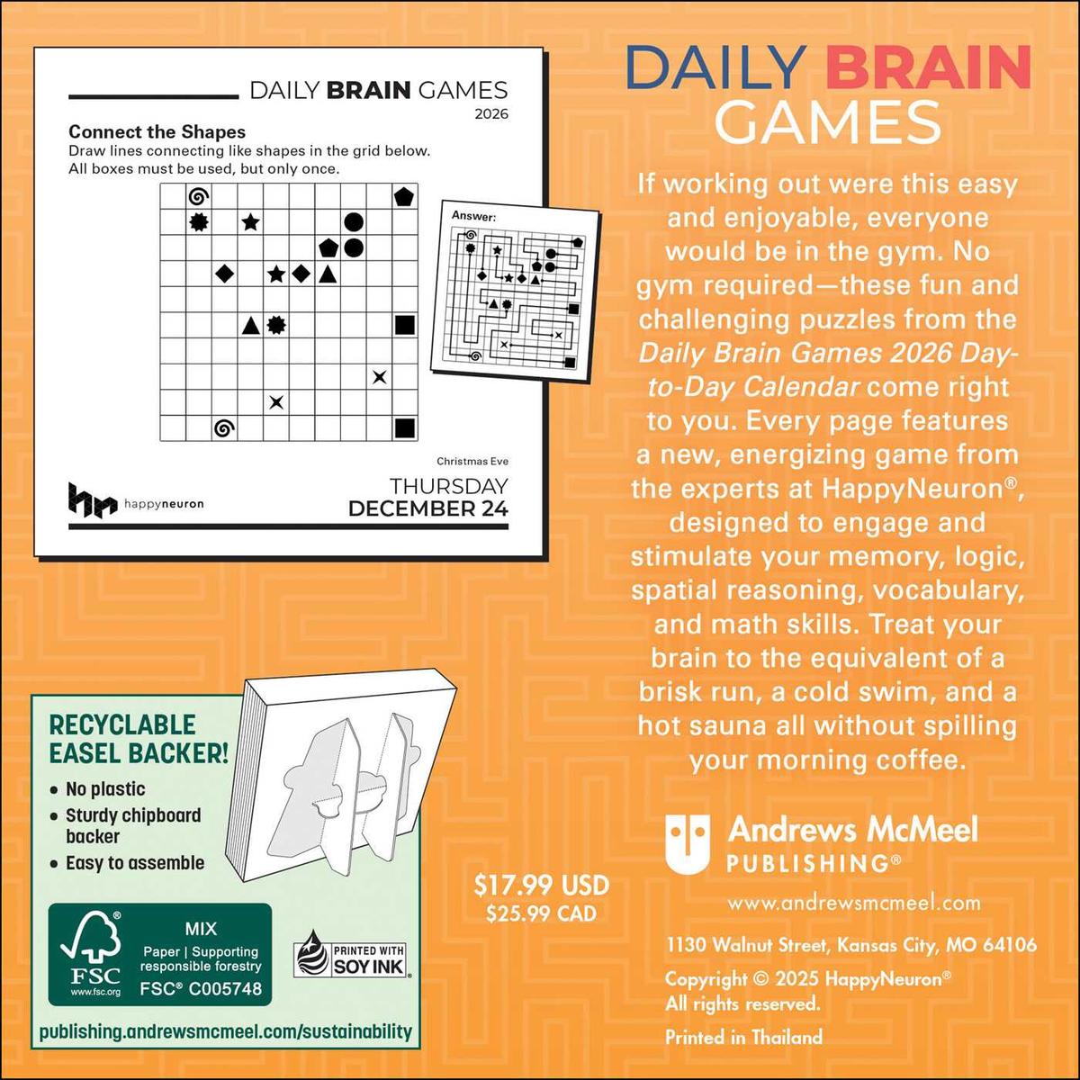2026 Daily Brain Games Day-to-Day Calendar by HappyNeuron | The