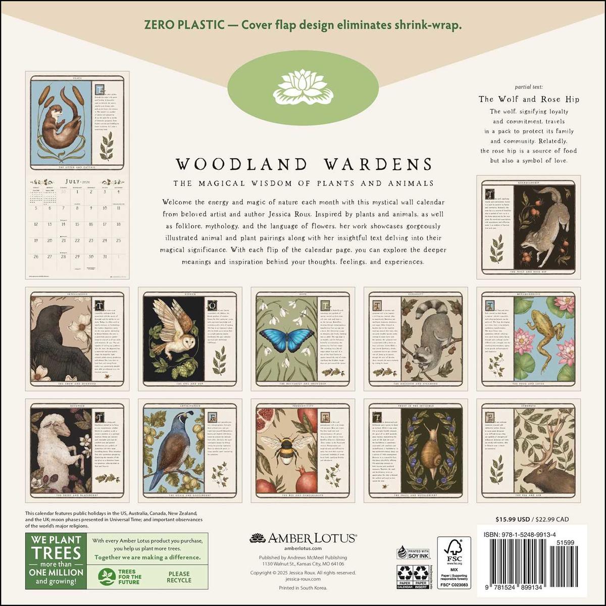 2026 Woodland Wardens Wall Calendar by Jessica Roux | Salt Spring Books