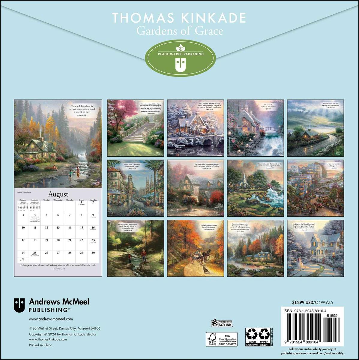 2025 Thomas Kinkade Gardens of Grace with Scripture Wall Calendar by Thomas  Kinkade | Scripture Gift & Book Shop