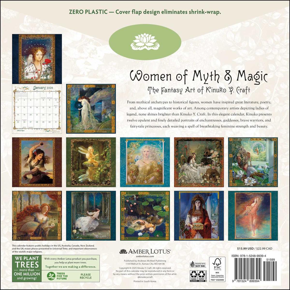 2026 Women of Myth & Magic Fantasy Art Wall Calendar by Kinuko Craft by  Kinuko Y Craft | Black Bond Books
