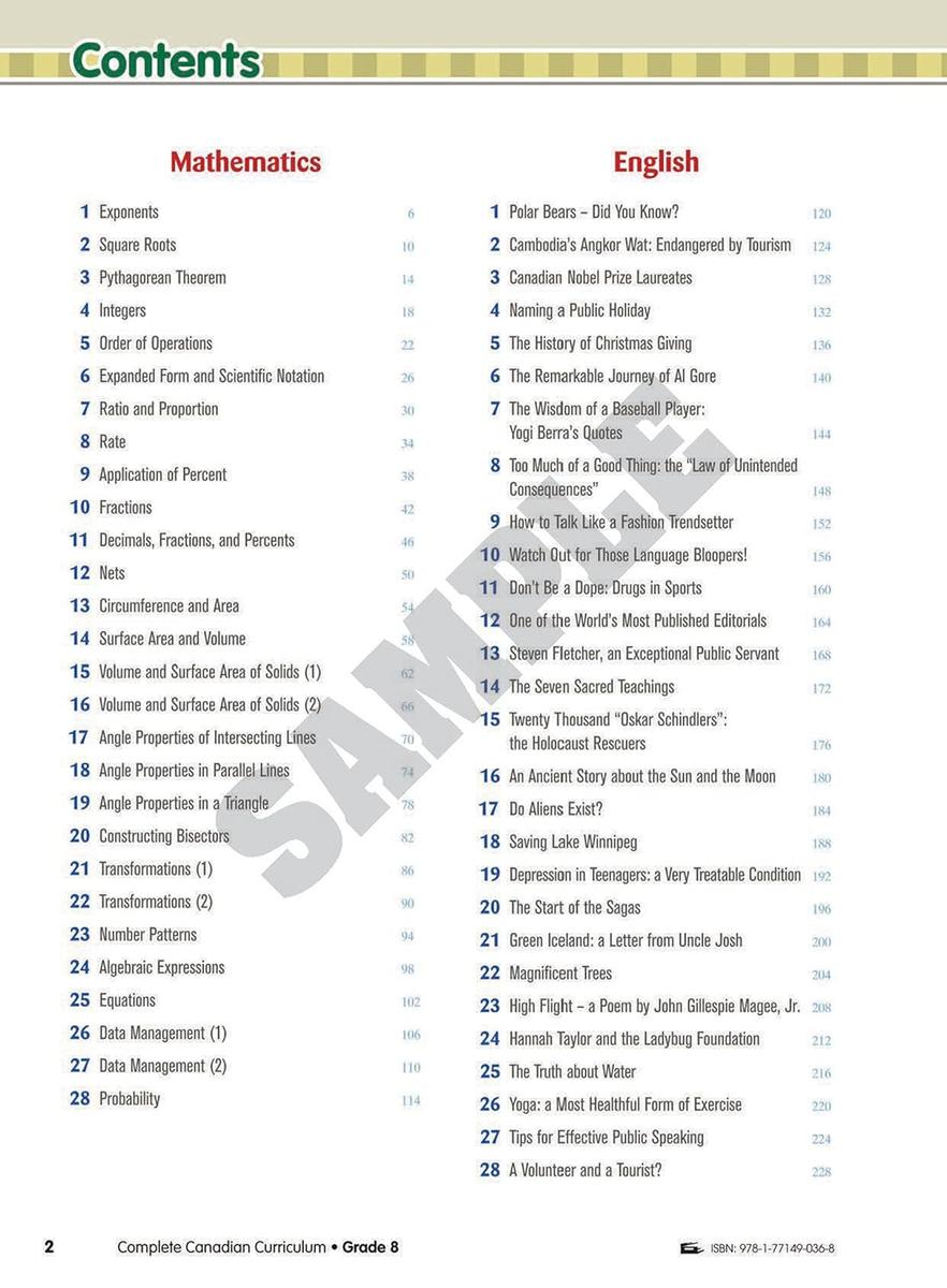 Complete Canadian Curriculum 8 (Revised & Updated) by Book Company