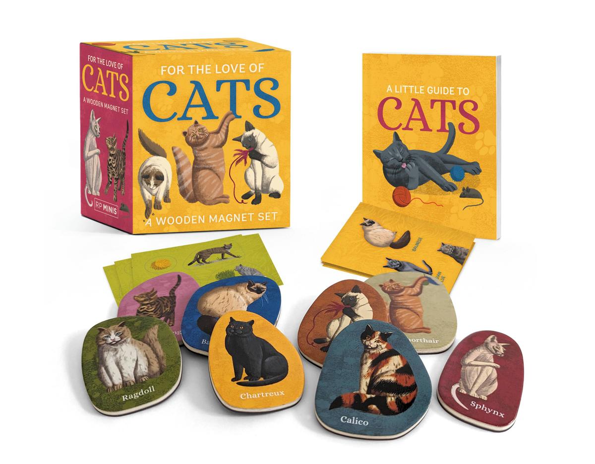 For the Love of Cats - A Wooden Magnet Set