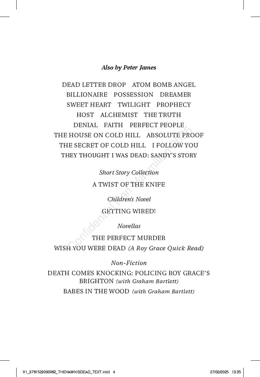 The Hawk Is Dead by Peter James | The Poisoned Pen